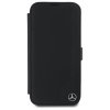 Etui Mercedes Book Case do iPhone 16 6.1” – Skórzane z Motywem Drewna, Czarne